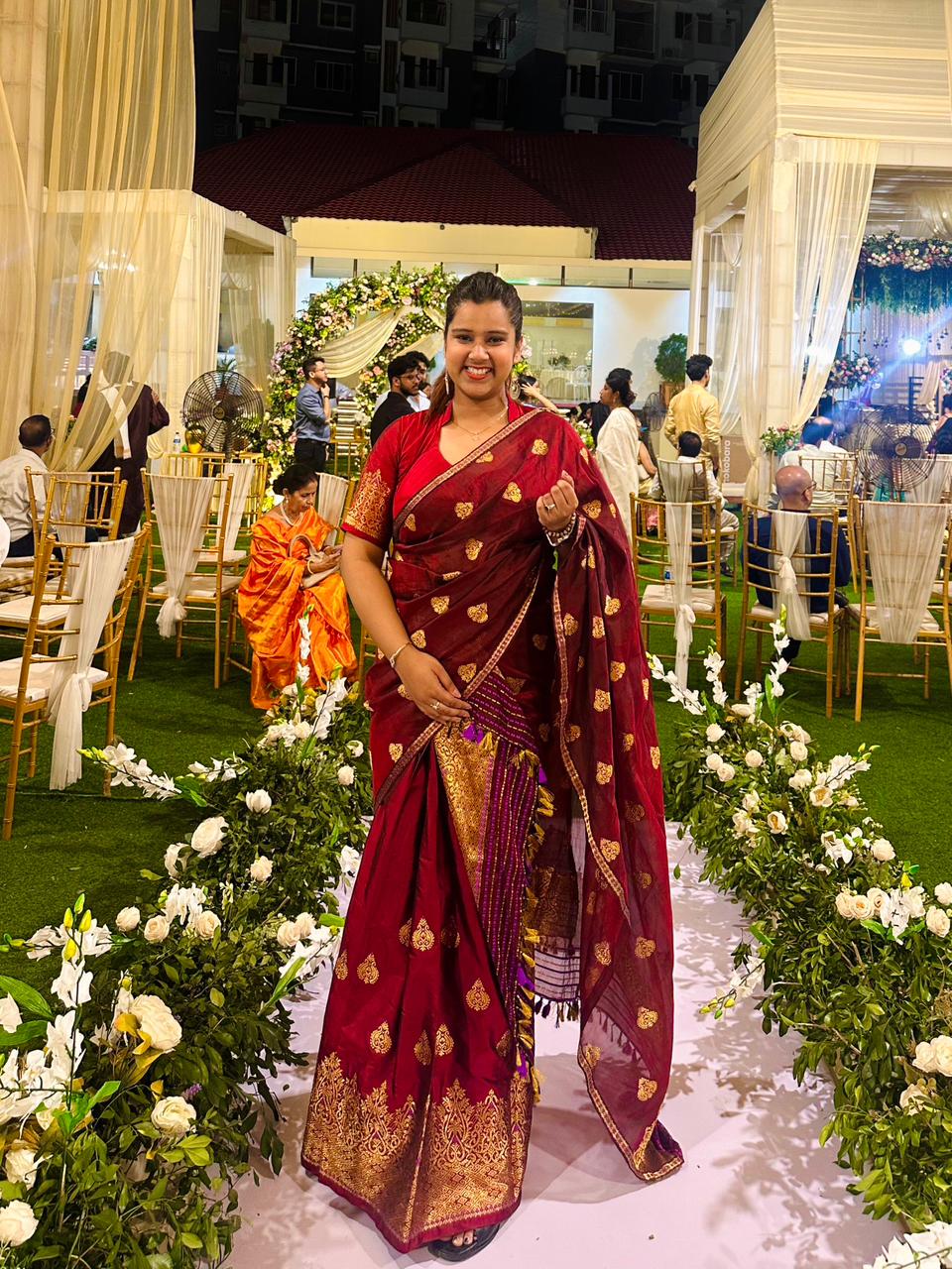 Rangana- Mulberry silk Mekhela and kesapaat Chadar with Zari